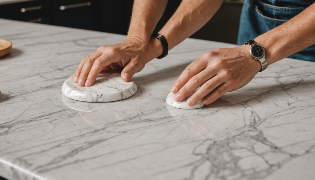 découvrez les techniques de restauration pour préserver le marbre et ses délicates incrustations, assurant leur beauté et durabilité lors des travaux en cours.