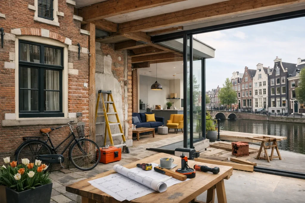 Architecture typique et rénovation à Amsterdam