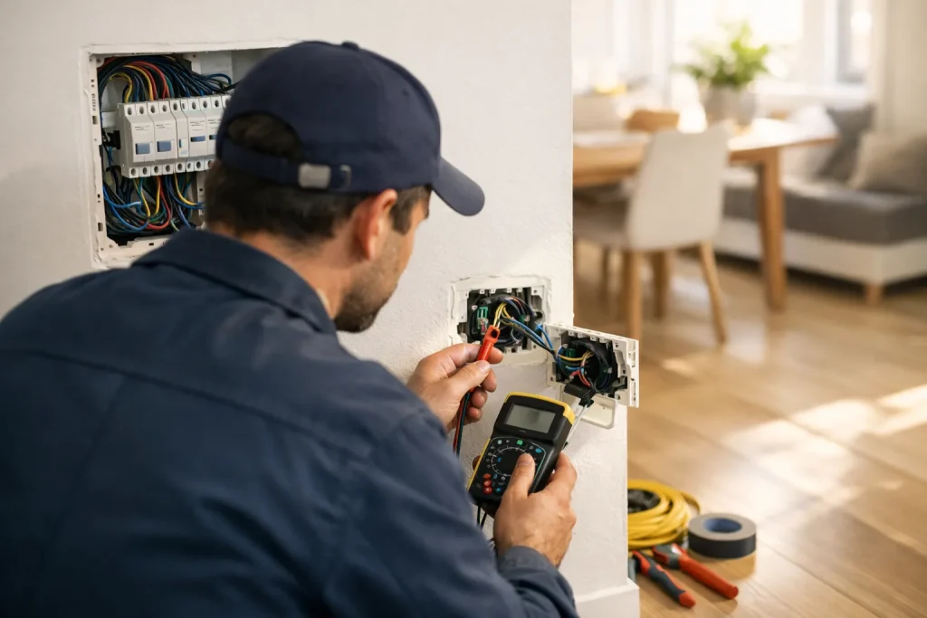 Remettre l’électricité aux normes : ce que la NF C 15-100 exige par pièce